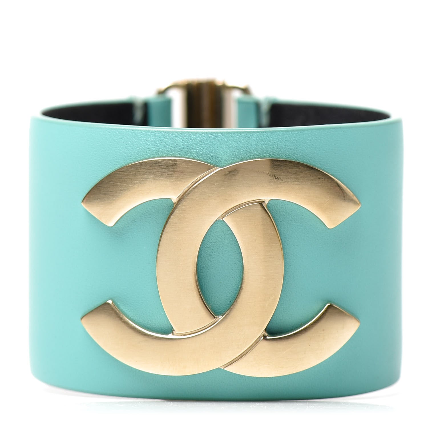 Chanel Calfskin CC Wide Cuff M Light Green 1 of 6