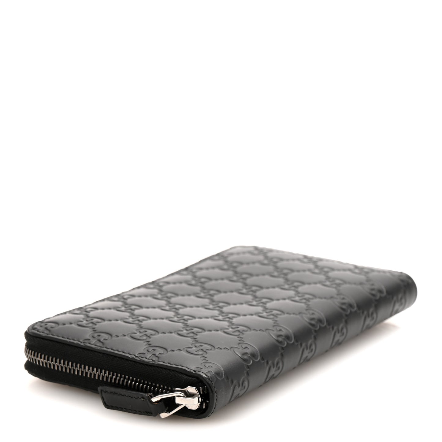 Guccissima Signature Zip Around Organizer Wallet Black