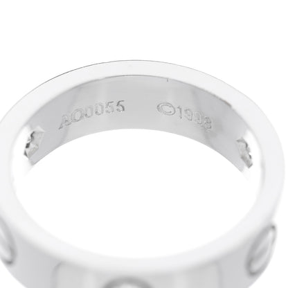 Cartier 18K White Gold 3 Diamond 5.5mm LOVE Ring 54 7 5 of 5
