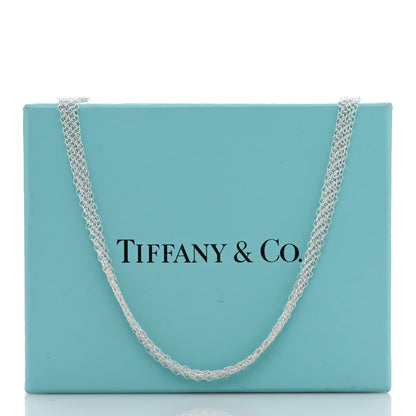 Tiffany Sterling Silver 35mm Elsa Peretti Open Heart Pendant Mesh Necklace 5 of 5