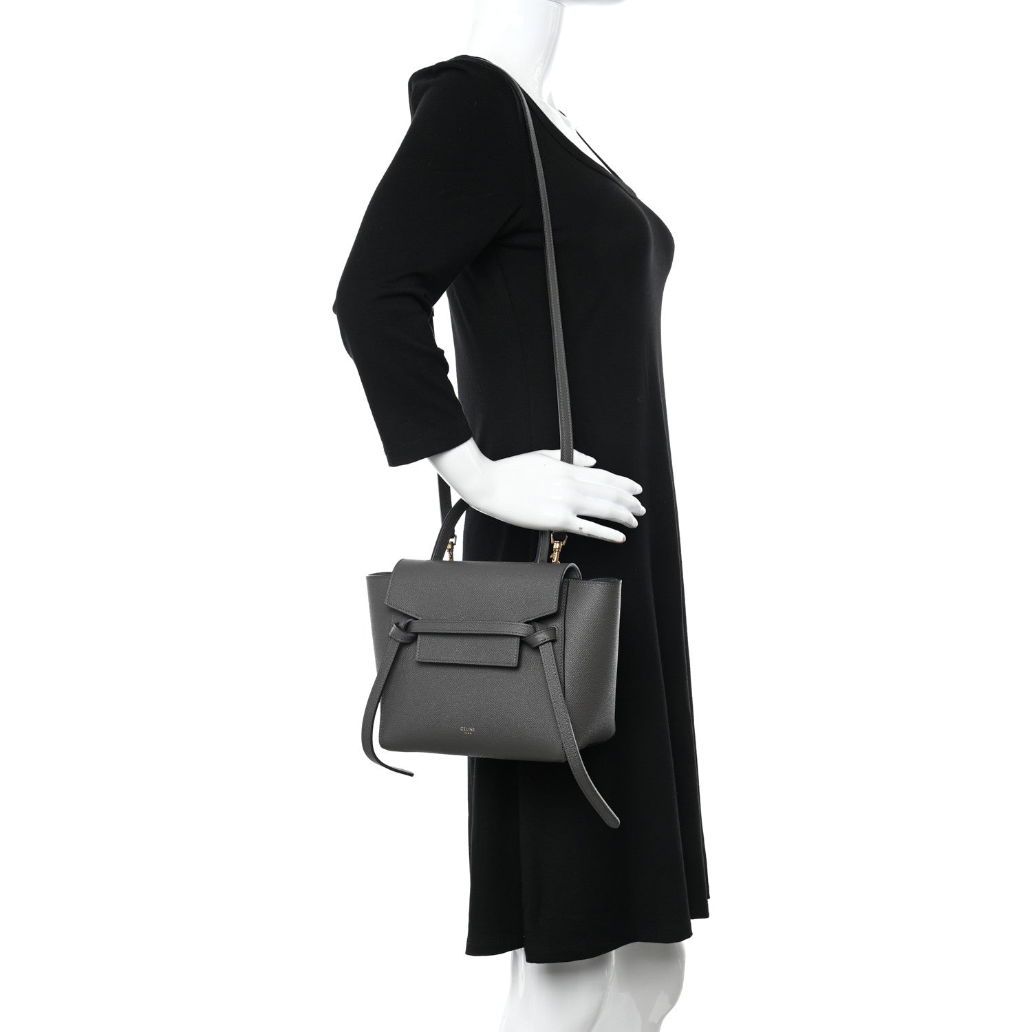 Celine Grained Calfskin Nano Belt Bag Grey 2 of 10