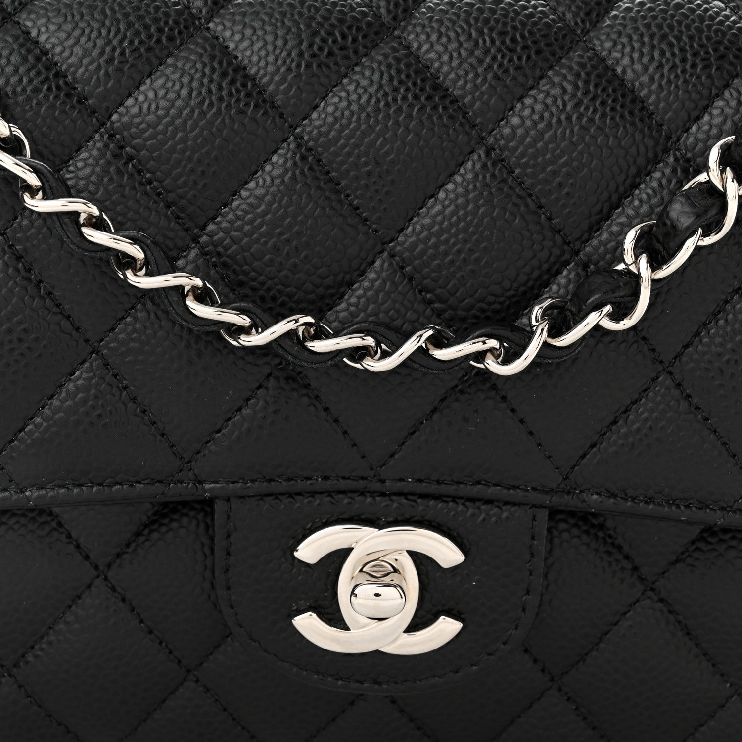 Chanel Caviar Quilted Medium Double Flap Black 8 of 10