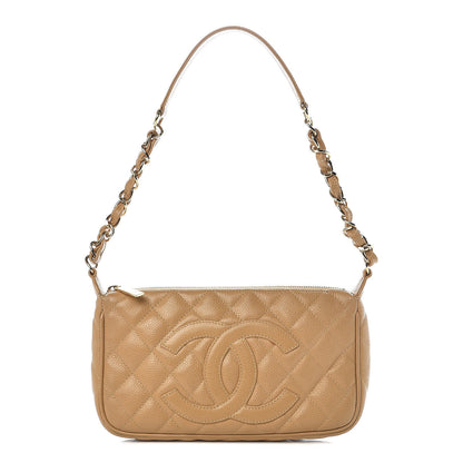 Chanel Caviar Quilted CC Shoulder Bag Beige 1 of 10