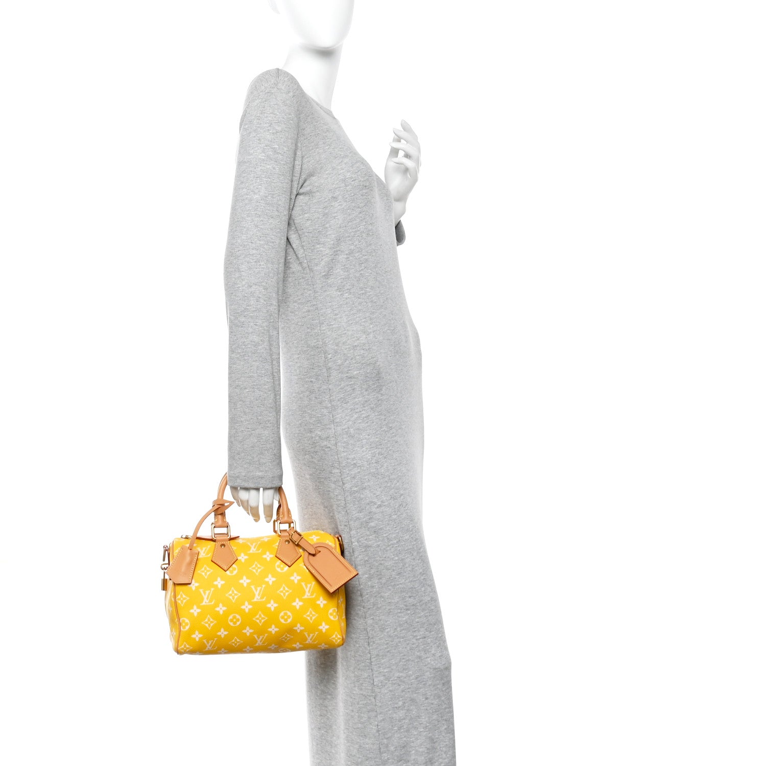 Louis Vuitton Calfskin Monogram Speedy P9 Bandouliere 25 Jaune Mat 2 of 10