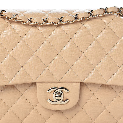 Chanel Caviar Quilted Medium Double Flap Light Beige 8 of 11