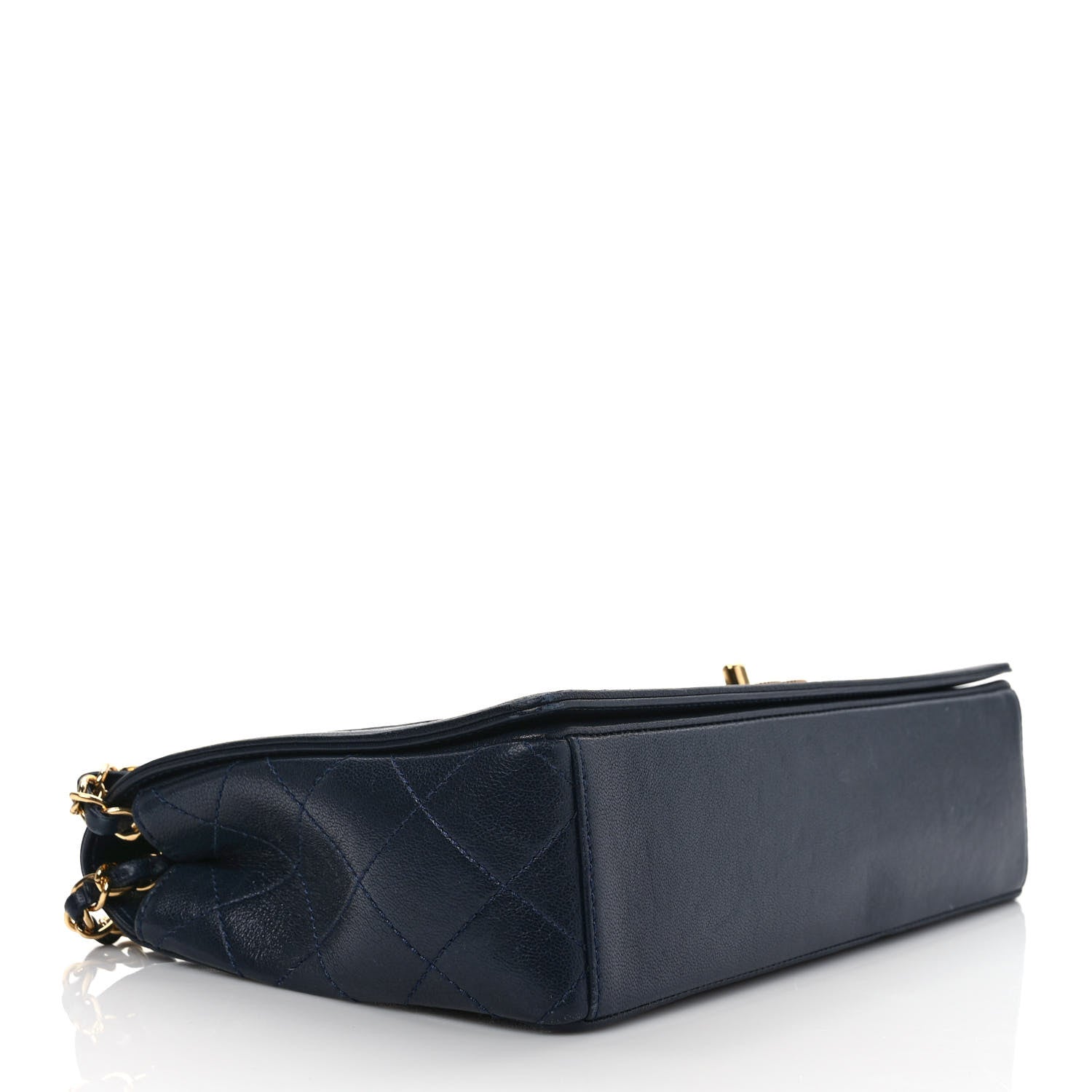 Chanel Sheepskin Quilted Vintage Mademoiselle Flap Dark Navy 4 of 9
