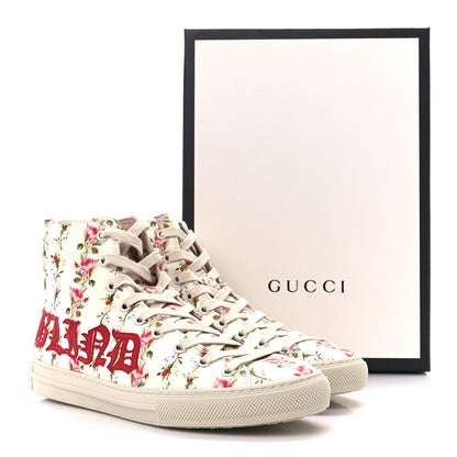 Gucci Canvas Romantic Print Major Blind For Love High Top Sneakers 37 Ivory 9 of 9