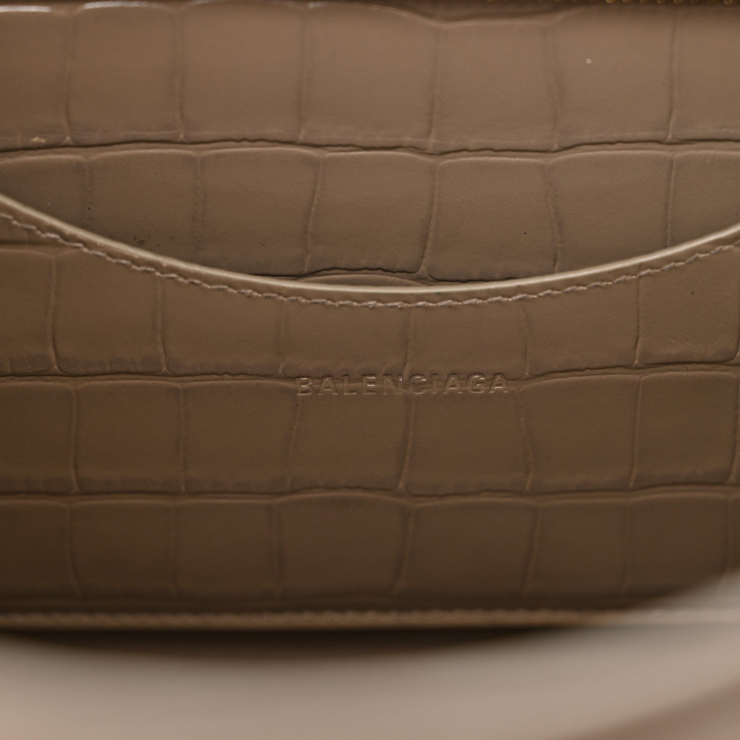 Balenciaga Shiny Supple Calfskin Crocodile Embossed Neo Classic Gold Hardware S City Mink Grey 7 of 10