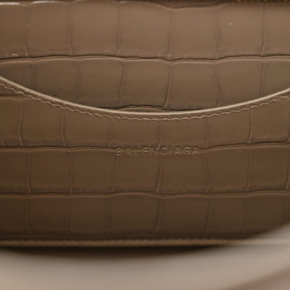 Balenciaga Shiny Supple Calfskin Crocodile Embossed Neo Classic Gold Hardware S City Mink Grey 7 of 10