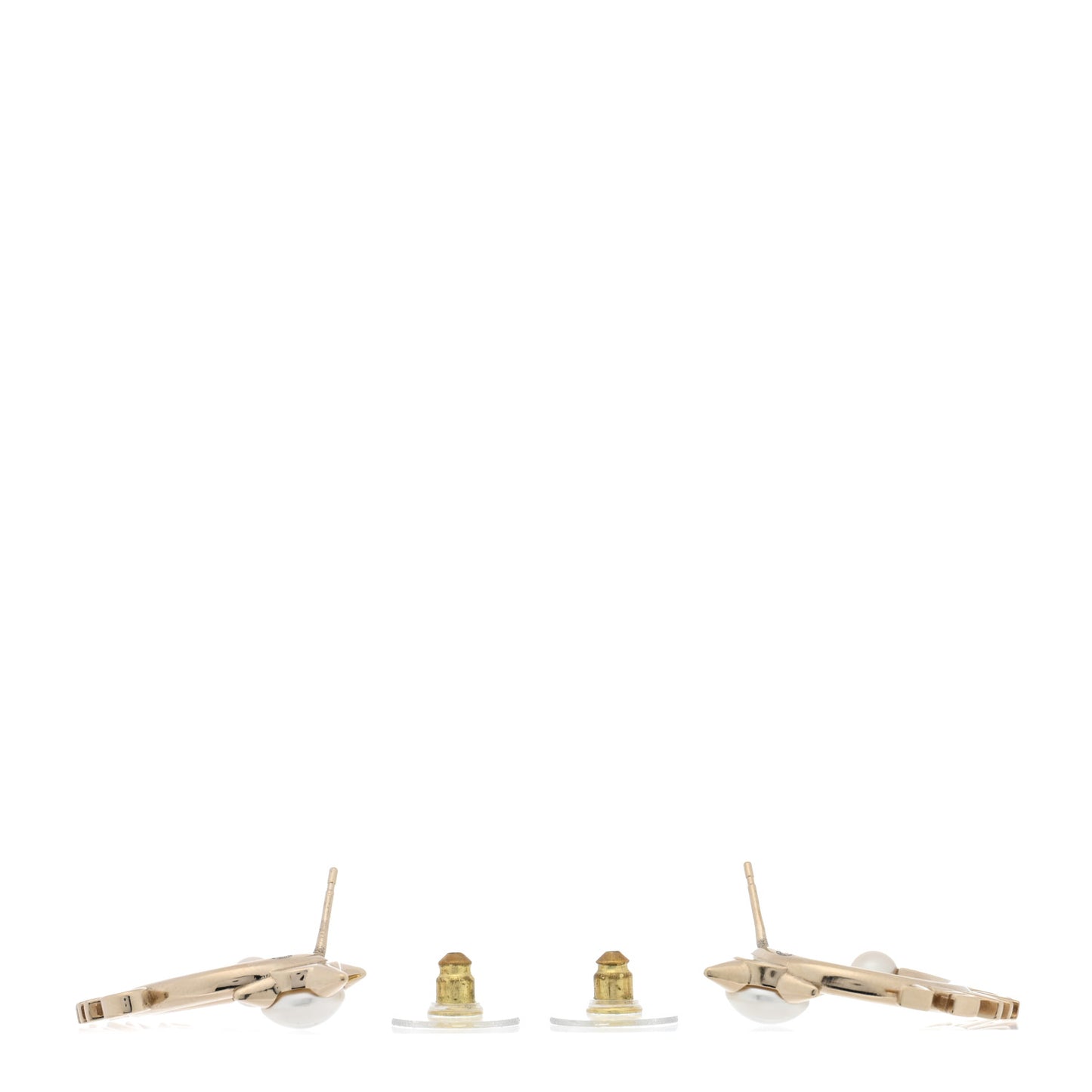 Pearl Logo Earrings Gold