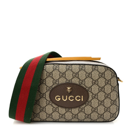Gucci GG Supreme Monogram Web Neo Vintage Shoulder Bag Beige New Acero Crop 1 of 11