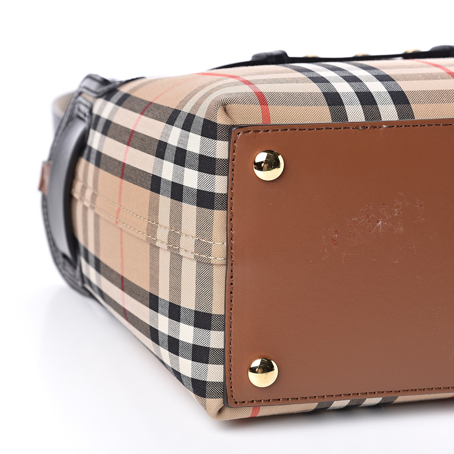 Burberry Calfskin Vintage Check Triple Stud Mini Belt Bag Archive Beige 8 of 11