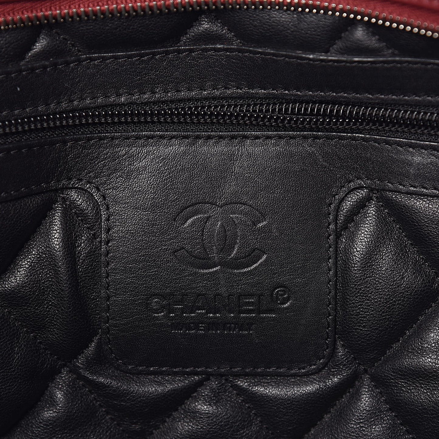 Lambskin Quilted Large Coco Cocoon Tote Burgundy