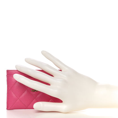Chanel Caviar Quilted Card Holder Pink 2 of 14