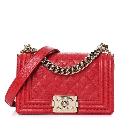Chanel Caviar Quilted Small Boy Flap Red 1 of 11