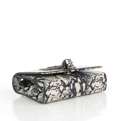 Saint Laurent Python Small Monogram Kate Tassel Satchel Black White 4 of 6
