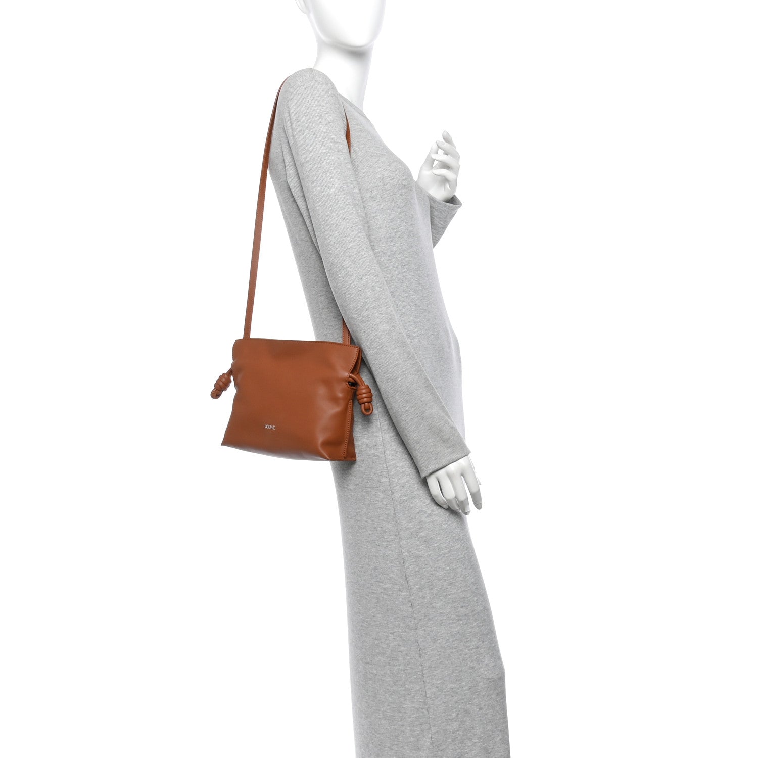 Loewe Calfskin Mini Flamenco Knot Clutch Squirrel 2 of 10