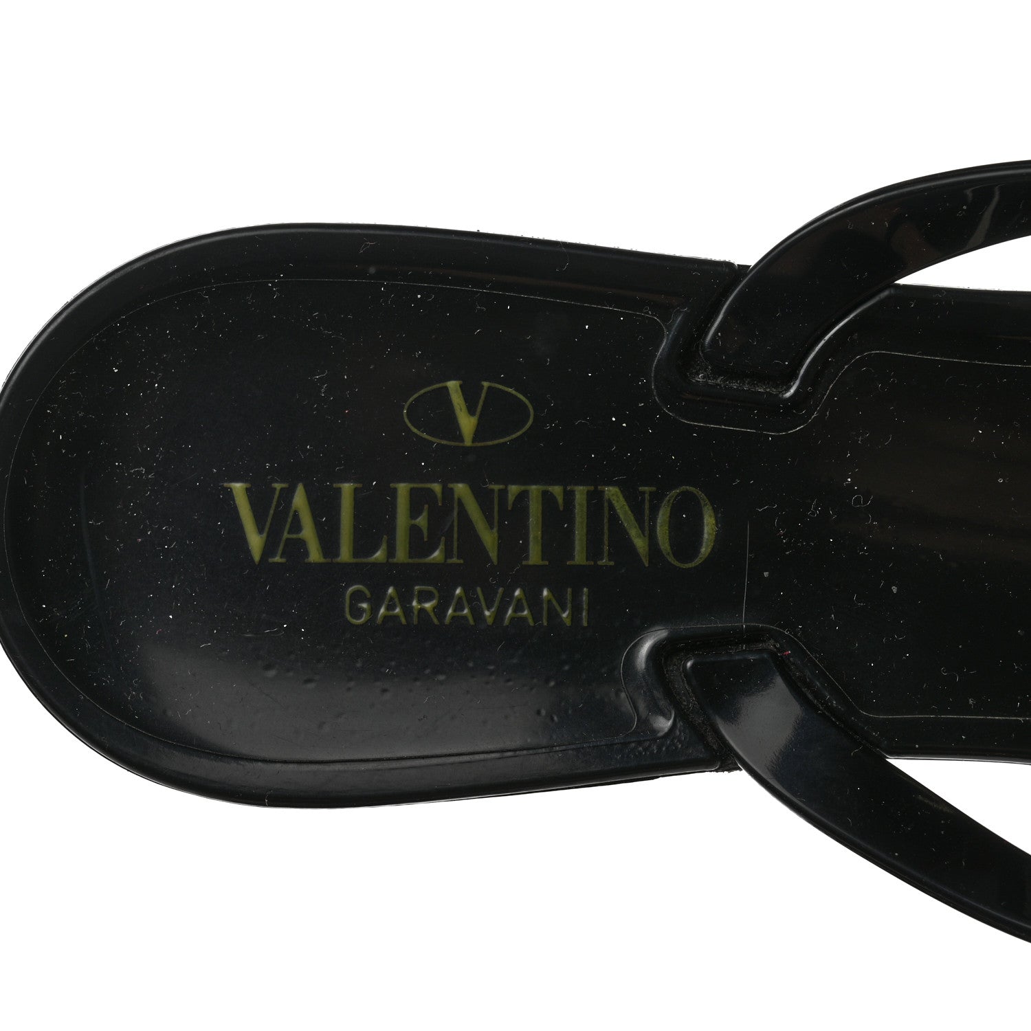 Valentino Garavani PVC Jelly Rose Thong Sandals 41 Black Beige 6 of 8