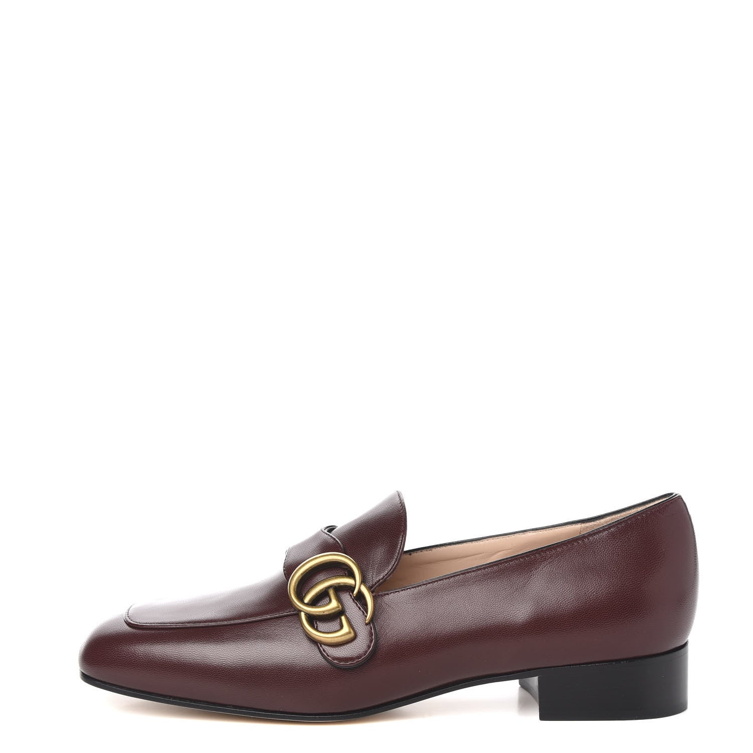 Gucci Malaga Kid Womens GG Marmont Loafers 37.5 Vintage Bordeaux 1 of 10
