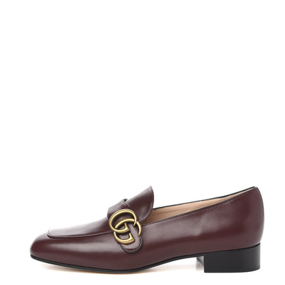 Gucci Malaga Kid Womens GG Marmont Loafers 37.5 Vintage Bordeaux 1 of 10
