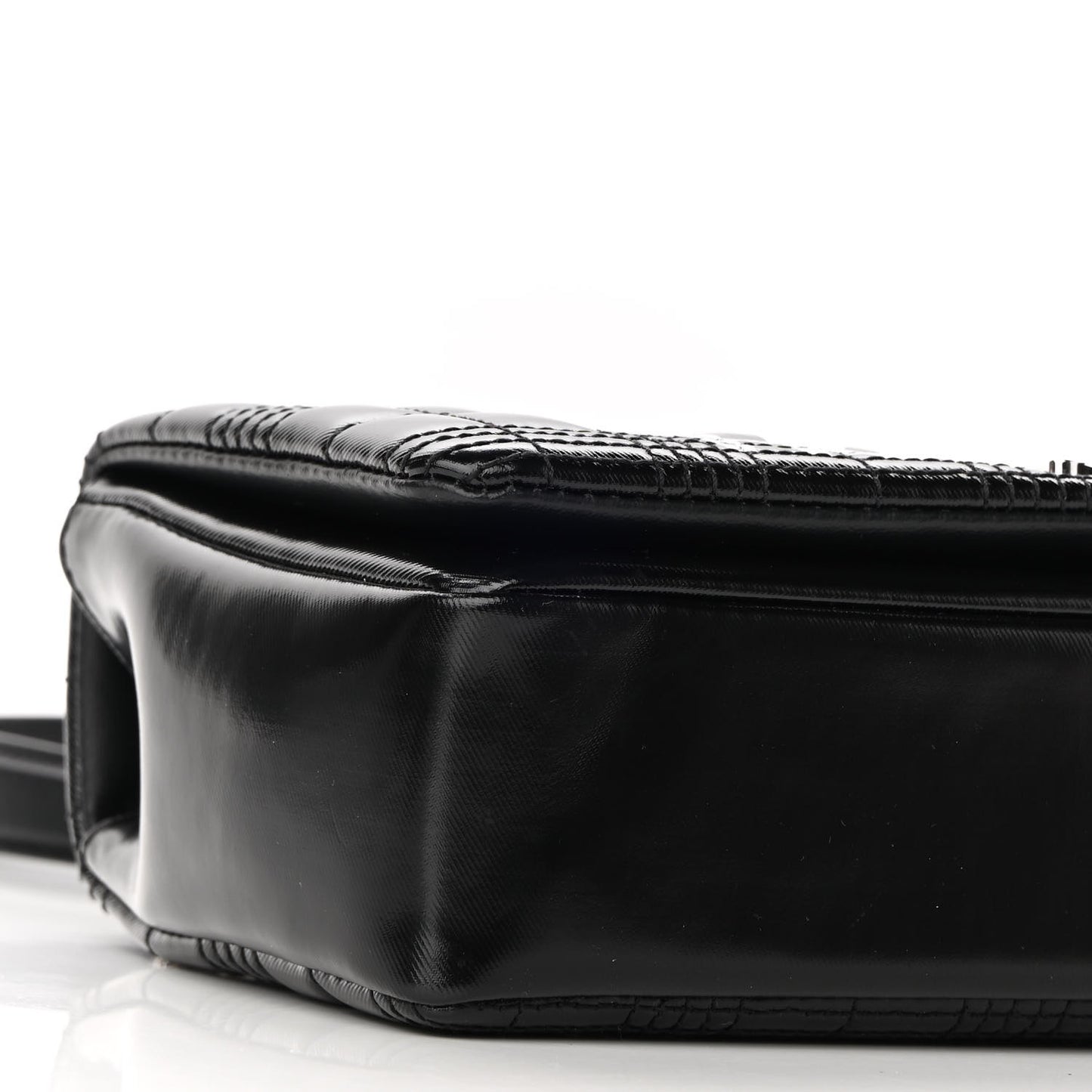 Patent Quilted Horseferry Print Small Lola Bag Black