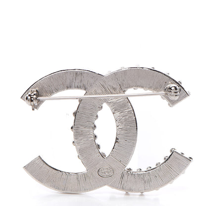 Chanel Crystal CC Brooch Silver 3 of 5