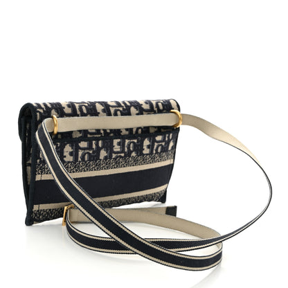 Christian Dior Oblique Slim Saddle Pouch Blue 3 of 10