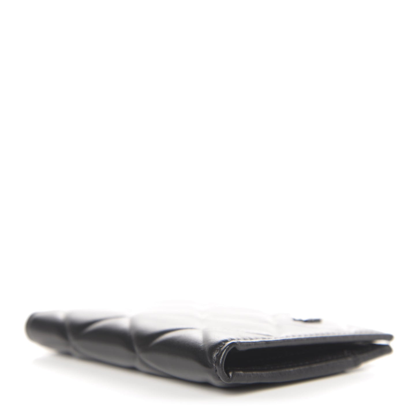 Lambskin Quilted Card Holder Wallet Black