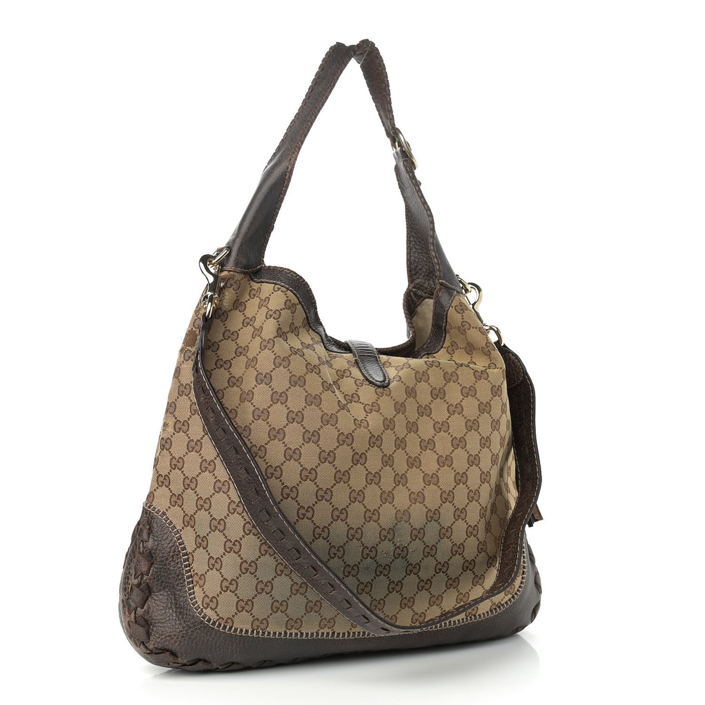 Monogram Large New Jackie Shoulder Bag Dark Brown