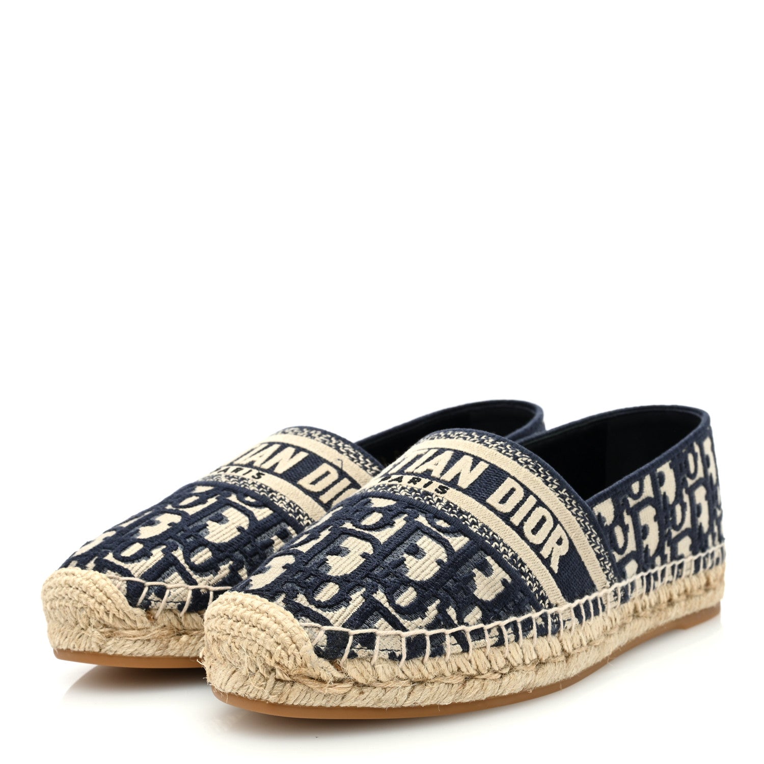 Christian Dior CHRISTIAN DIOR Oblique Embroidered Granville 15mm Espadrilles 39.5 Deep Blue 3 of 10
