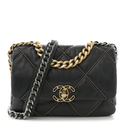 Chanel Lambskin Chain Quilted Medium Chanel 19 Flap Black 1 of 10