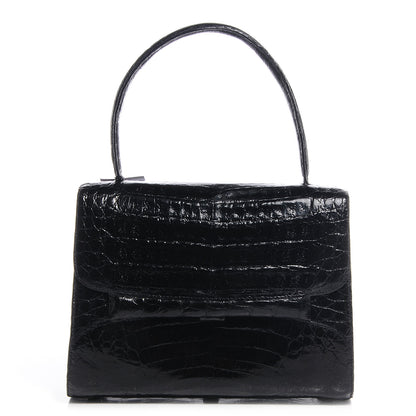 Nancy Gonzalez Shiny Crocodile Top Handle Bag Black 1 of 9