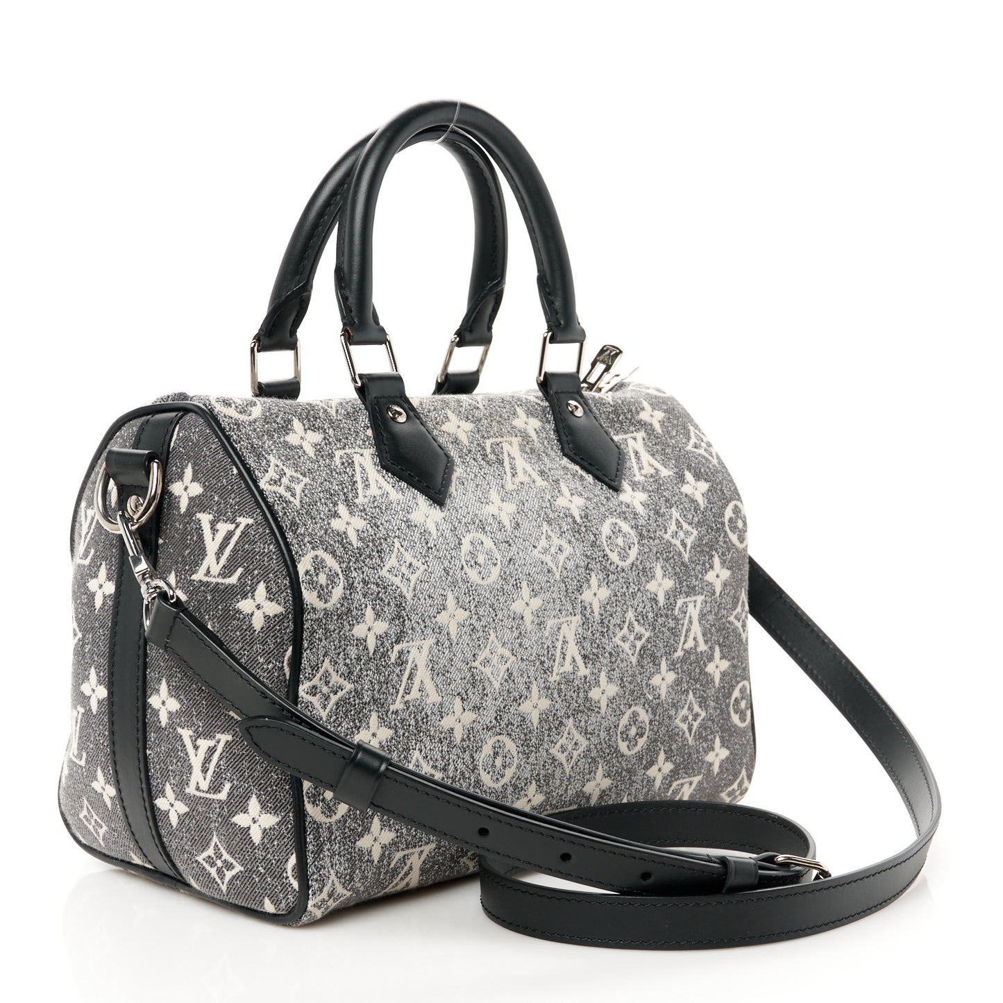 Denim Monogram Jacquard Speedy Bandouliere 25 Black