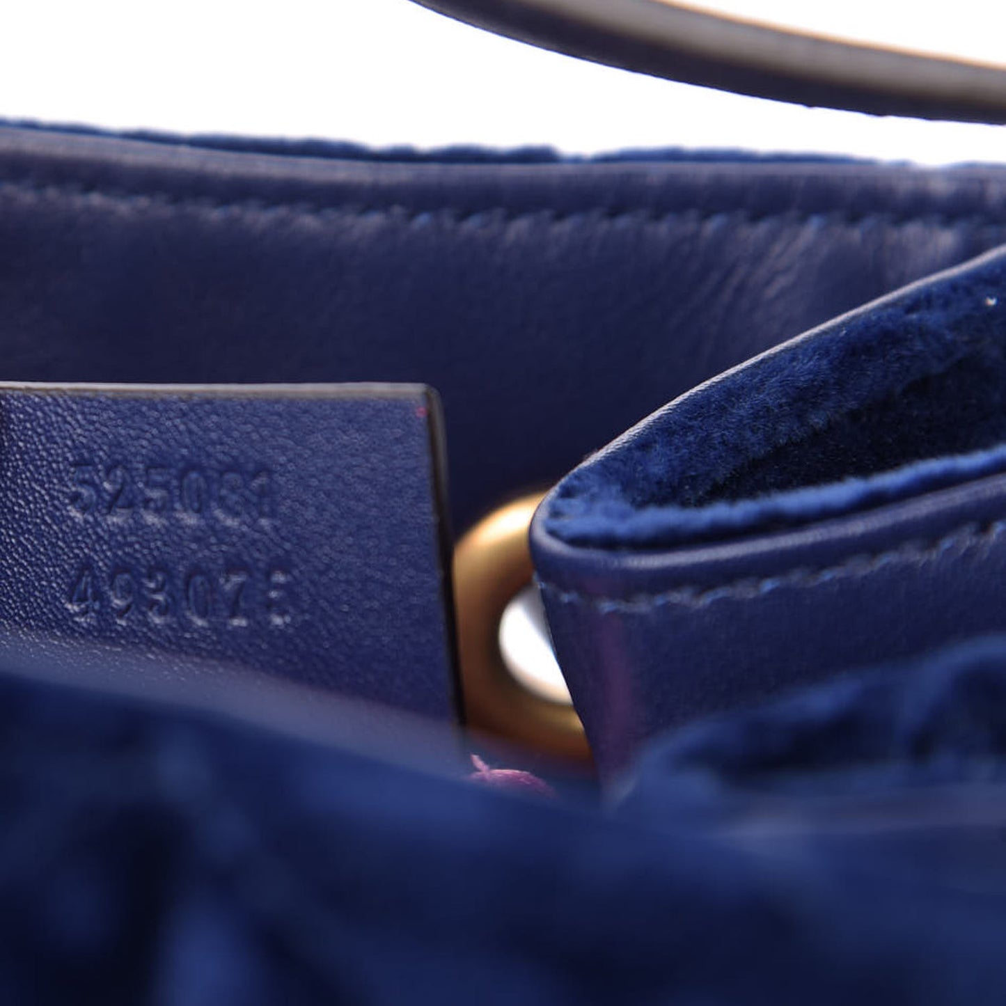 Velvet Matelasse GG Marmont Bucket Bag Cobalt Blue