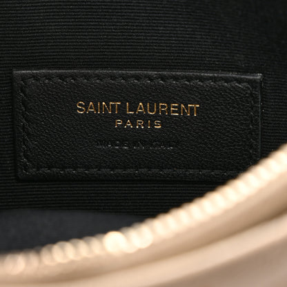 Saint Laurent Grain De Poudre Chevron Monogram Bill Pouch Sea Salt 6 of 13