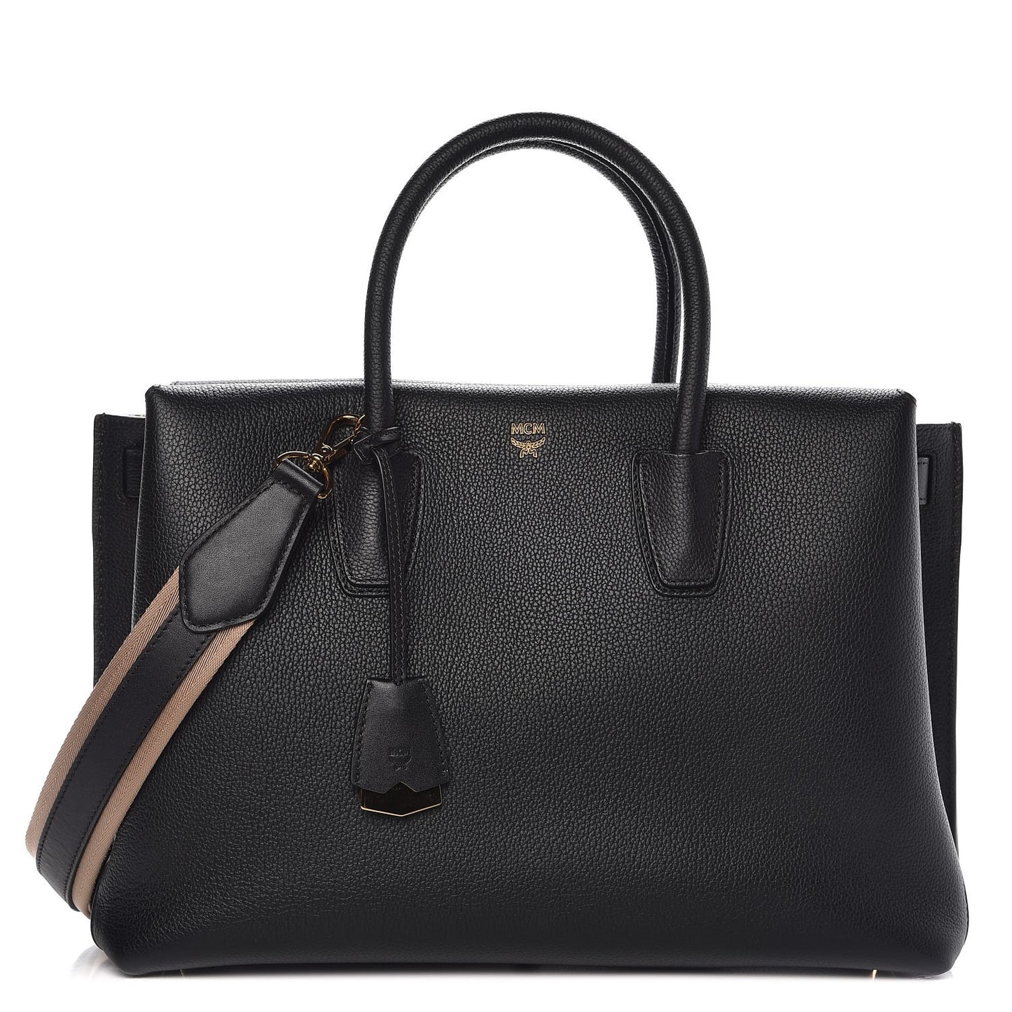 Grained Calfskin Large Milla Tote Black