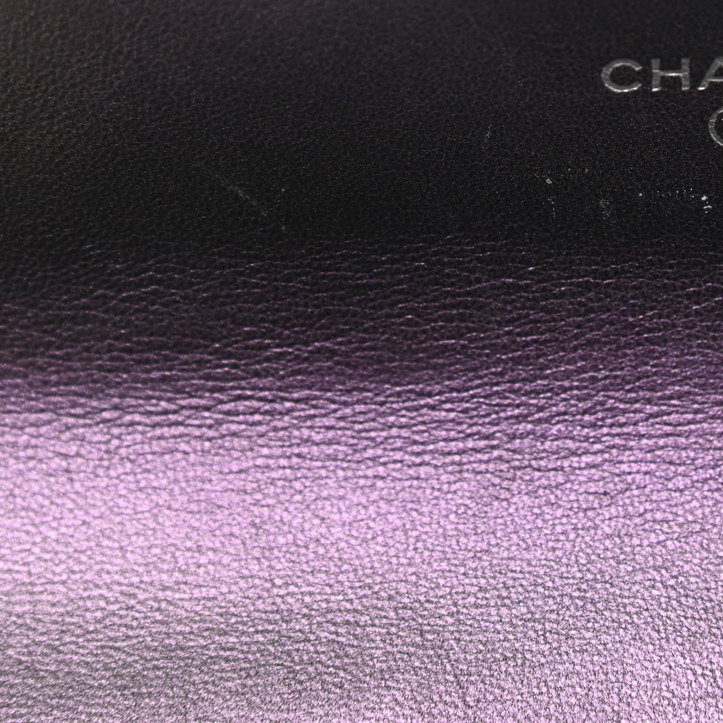 Metallic Lambskin Quilted Large Gusset Flap Wallet Purple
