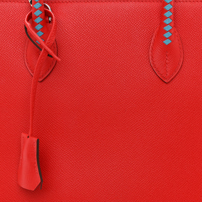 Hermes Epsom Tressage 1923 Bolide 30 Rouge De Coeur Bleu Du Nord 7 of 10