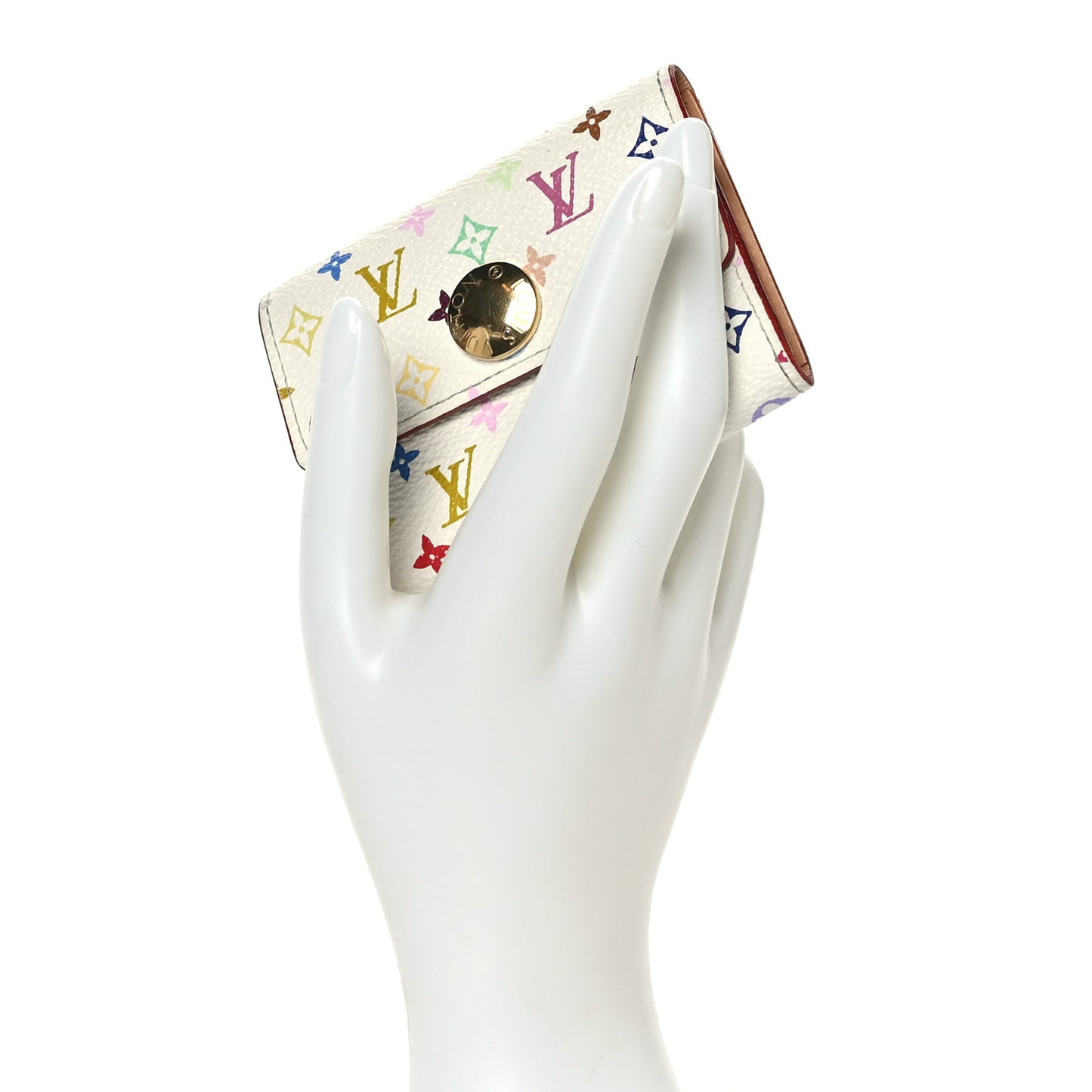 Monogram Multicolor Business Card Holder White