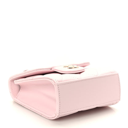 Chanel Lambskin Quilted Top Handle Clutch With Chain Light Pink 4 of 11