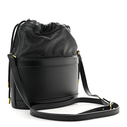 Gucci Azalea Sakai Calfskin Horsebit 1955 Drawstring Bucket Bag Black 5 of 19