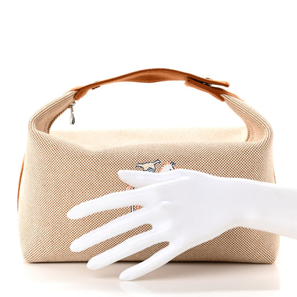 Hermes Canvas Large Bride-A-Brac Cabriole Case Biscuit 2 of 11