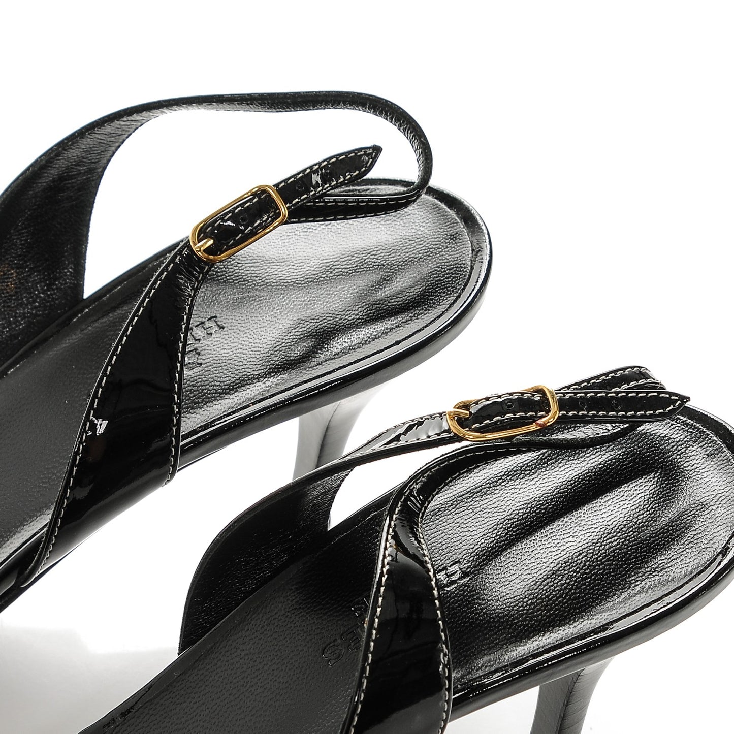 Patent Night 70 Slingback Sandals 38.5 Black