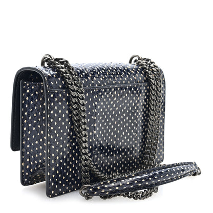 Saint Laurent Elaphe Nappa Monogram Sunset Chain Wallet Black White 2 of 8