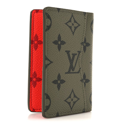 Louis Vuitton Monogram Pocket Organizer NM Khaki Green Vermillion Red 3 of 7