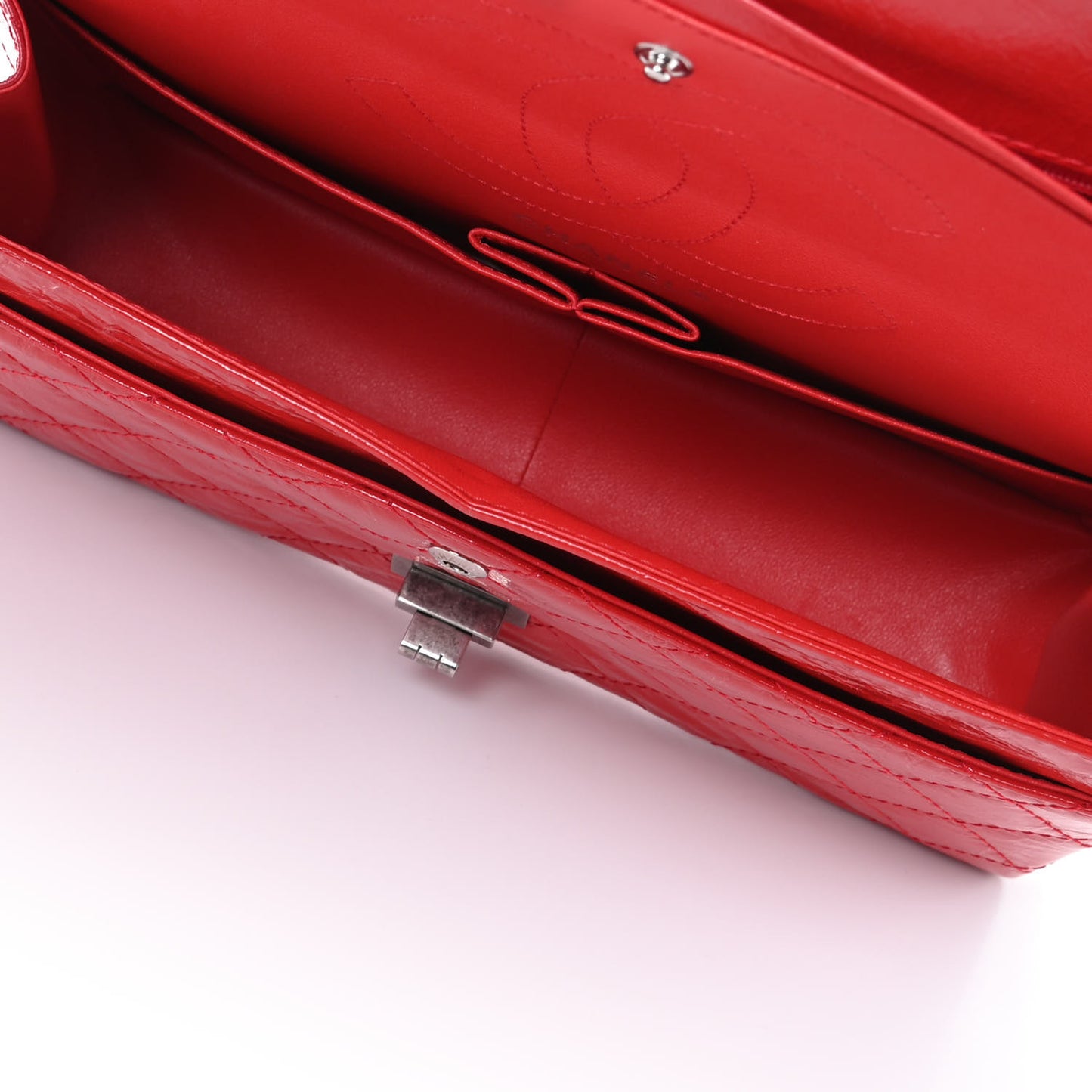 Aged Glazed Calfskin Quilted 2.55 Reissue 226 Flap Red