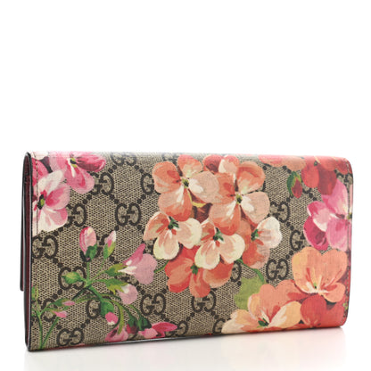 Gucci GG Supreme Monogram Blooms Continental Wallet Beige Multicolor Dry Rose 3 of 9