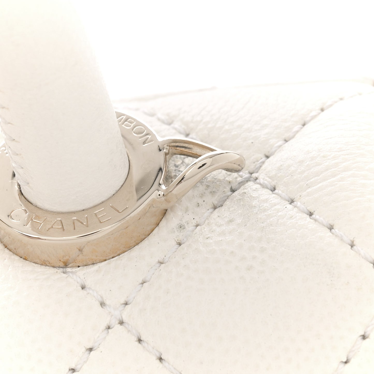 Caviar Quilted Extra Mini Coco Handle Flap White