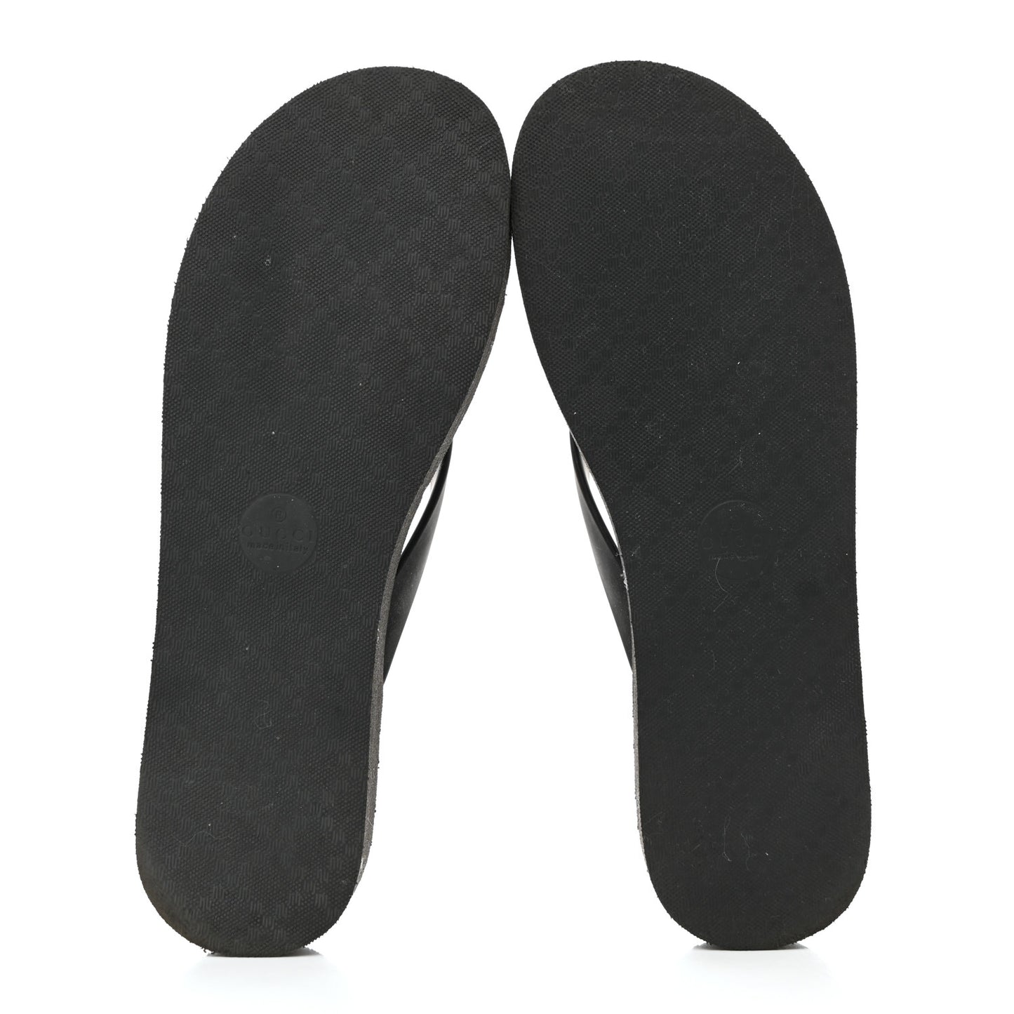 Rubber Chevron Womens GG Thong Sandals 40 Black