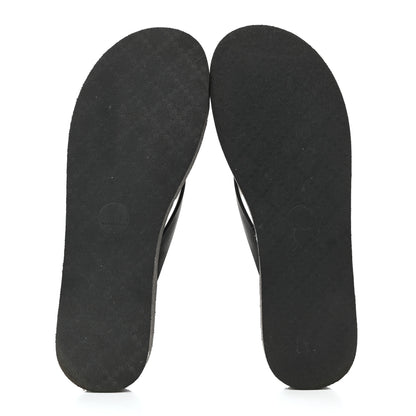 Gucci Rubber Chevron Womens GG Thong Sandals 40 Black 5 of 9